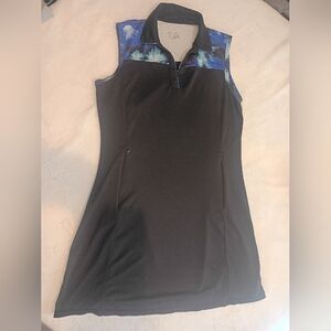 Black and Blue Sleeveless Dress